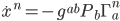 \dot{x}^n=-g^{ab}P_b\Gamma^n_a
