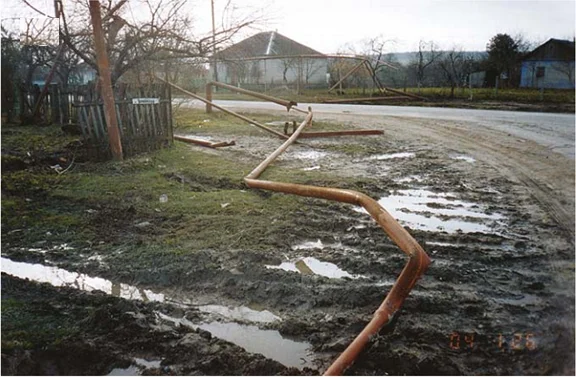 Разрыв газопровода ОАО «Юггазсервис» в г. Новороссийске.