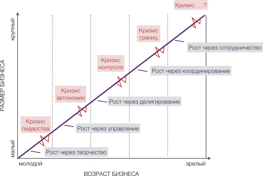 Возраст бизнеса по мнению Л.Грейнера Возраст бизнеса по мнению Л.Грейнера