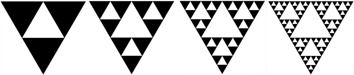 Последовательные итерации построения треугольника Серпинского