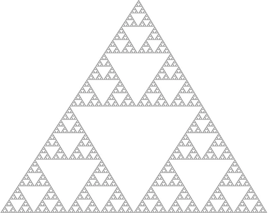 Ковер Серпинского, построенный методом случайного блуждания точки на плоскости