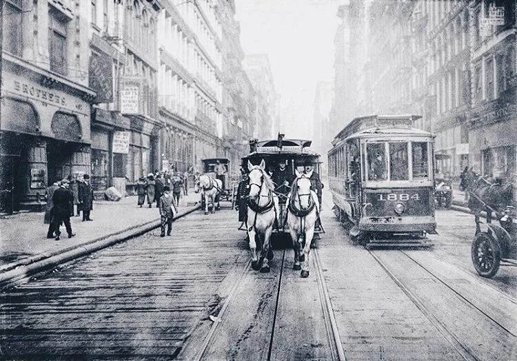 Конный трамвай в Нью-Йорке, начало ХХ века [3].