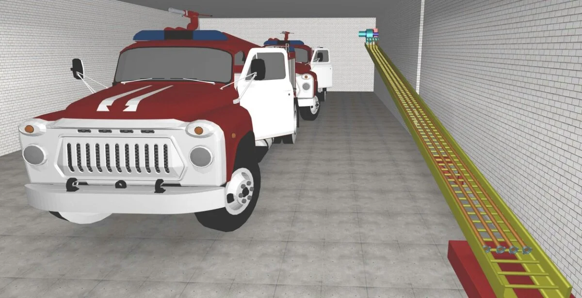 Модель участка для сушки пожарных рукавов