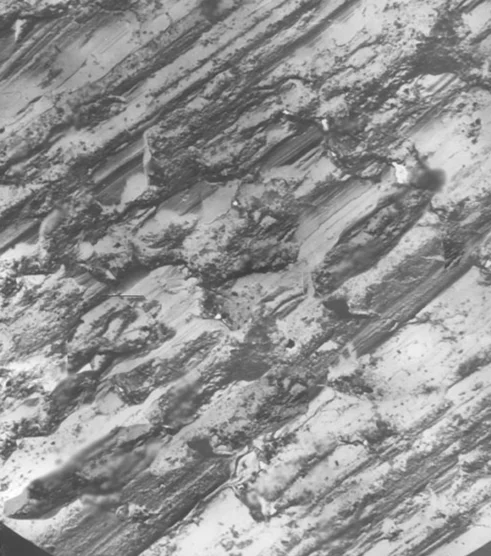 Фотографии поверхностей металлического вкладыша после трения с увеличением х2000: смазочная композиция №6