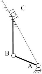 Кинематическая схема кривошипно-ползунного механизма