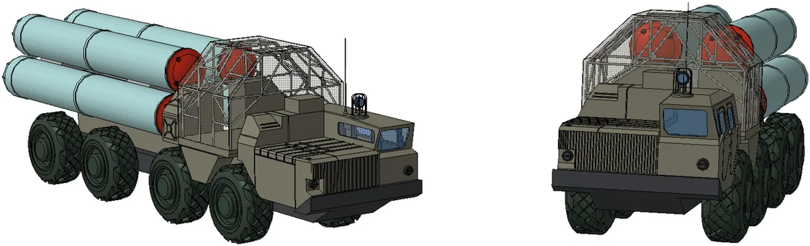 Творческая работа курсантов. Модель элемента комплекса С-400, выполненная в графической системе Компас 3D