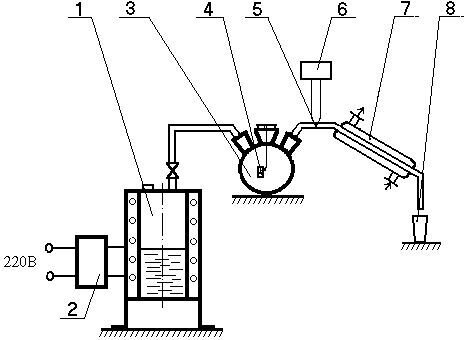 Экспериментальная установка для удаления растворителя из синтетической кожи насыщенным водяным паром.